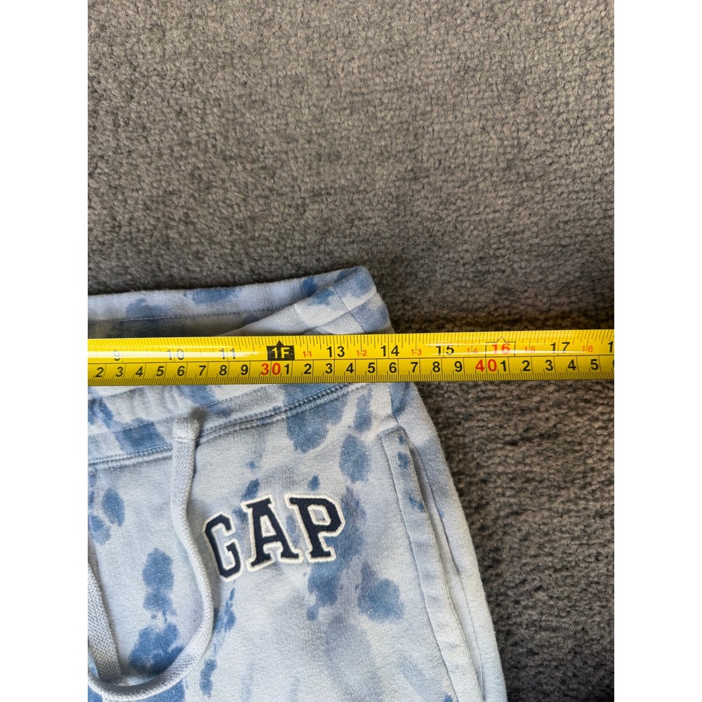 Gap Logo Tie Dye Fleece Joggers Blue White Sweatpants Medium - Picture 7 of 8